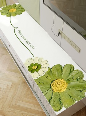 小清新电视柜餐边柜桌垫长条皮革桌布茶几垫长方形鞋柜保护垫膜