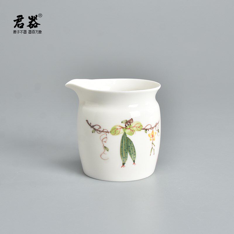 君器茶水公道杯陶瓷公杯家用功夫茶具分茶器釉下彩手绘茶海分茶杯