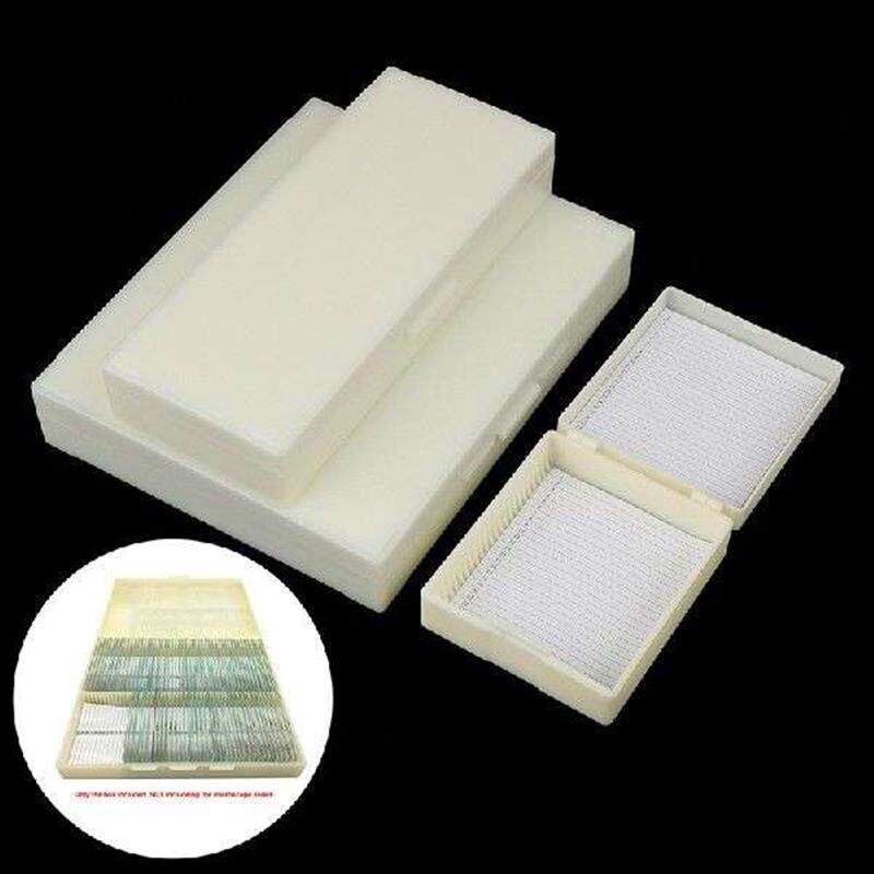 Plastic Microscope Glass Slide Box 25/50/100Pcs Biological