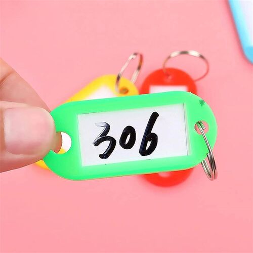 50/30/10Pc Platic Keychain Key Tag Id Label Name Tag With Sp