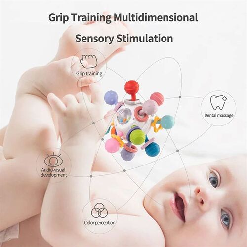 Baby Toys 0 12 Months Rotating Rattle Ball Grasping Activity