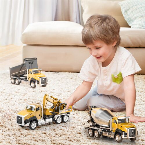3 Pack of Diecast Engineering Construction Vehicles Dump Dig