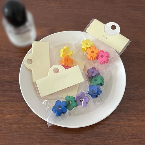 3Pcs Sweet Mini Flower Hair Clips for Women Hair Claw Chic B
