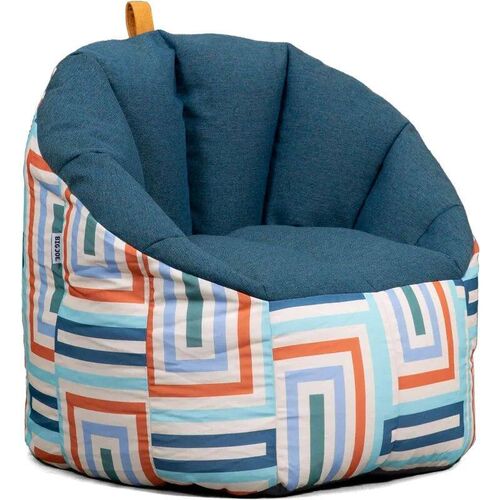 Outdoor Weatherproof Bean Bag Chair, Lakeshore/Aqua Glass Bl