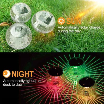 1PCS Solar Floating Lamps LED Waterproof Glow Globe Pool Lig