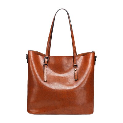 2025 Womens Bag Fashion rend Oiled Waxed Leather Tote Bag C