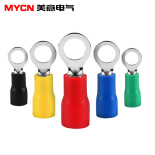RV2 圆型预绝缘端头绝缘端子冷压接线端子线耳端子O型铜鼻子压线
