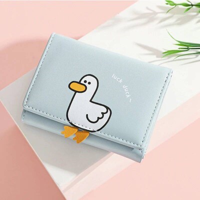 Creative Cartoon Luck Duck Design Womens Wallet PU Leather