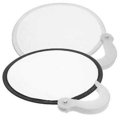 2pcs Round Hand Fan Portable Handheld Fan Summer Foldable