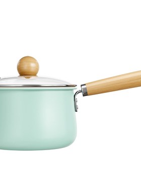 秋波蓝陶瓷胀型奶锅辅食锅单柄小汤锅防霉家用