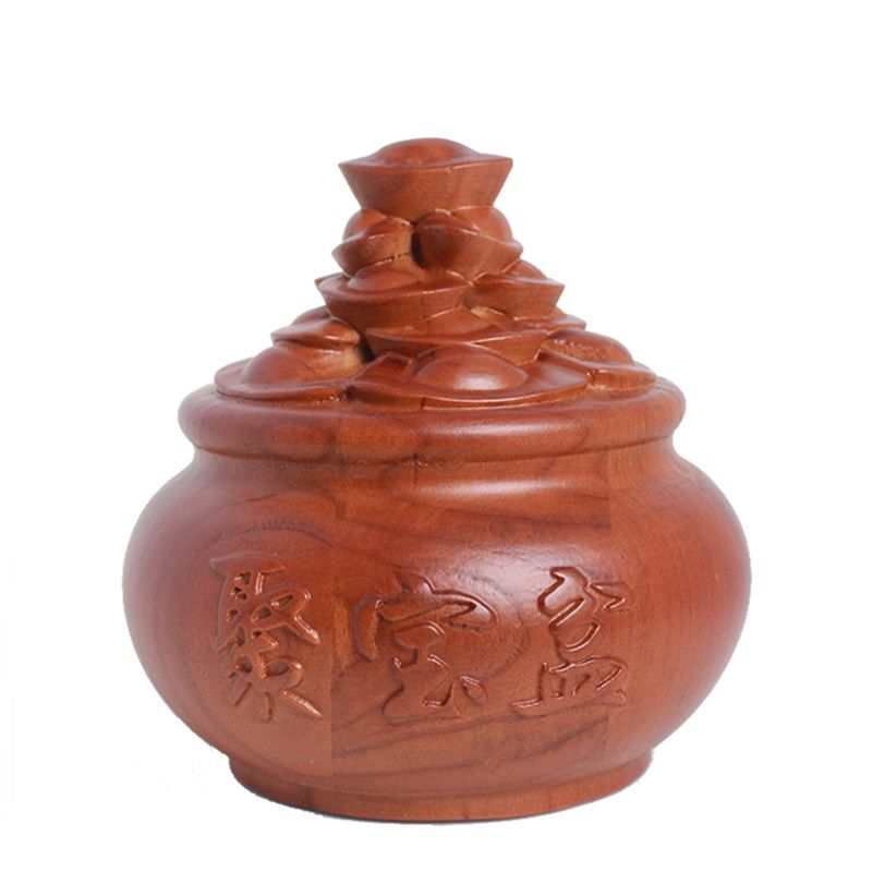 桃木聚宝盆招财摆件办公室客厅聚财家居桌面店铺开业木雕装饰礼品,家居饰品,装饰摆件,淘宝优惠券,粉丝福利购,淘宝优惠卷