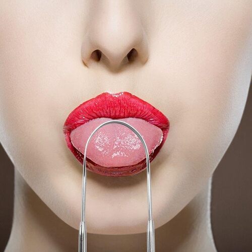 Tongue coating cleaner tongue brush genuine tongue scraper