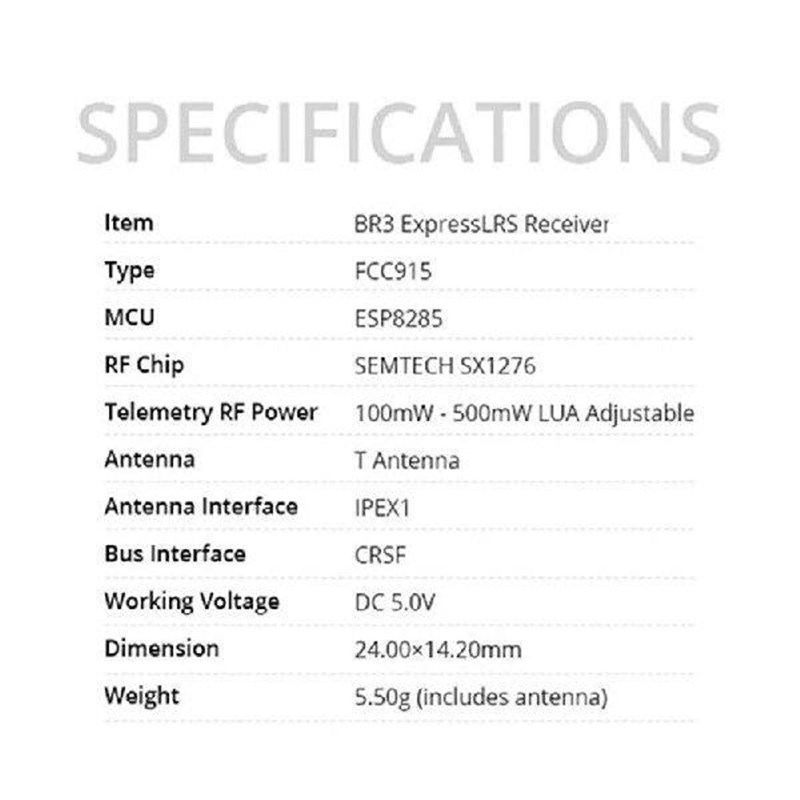 For Bandit BR3 ELRS 915Mhz Receiver Expresslrs 915 Built-In