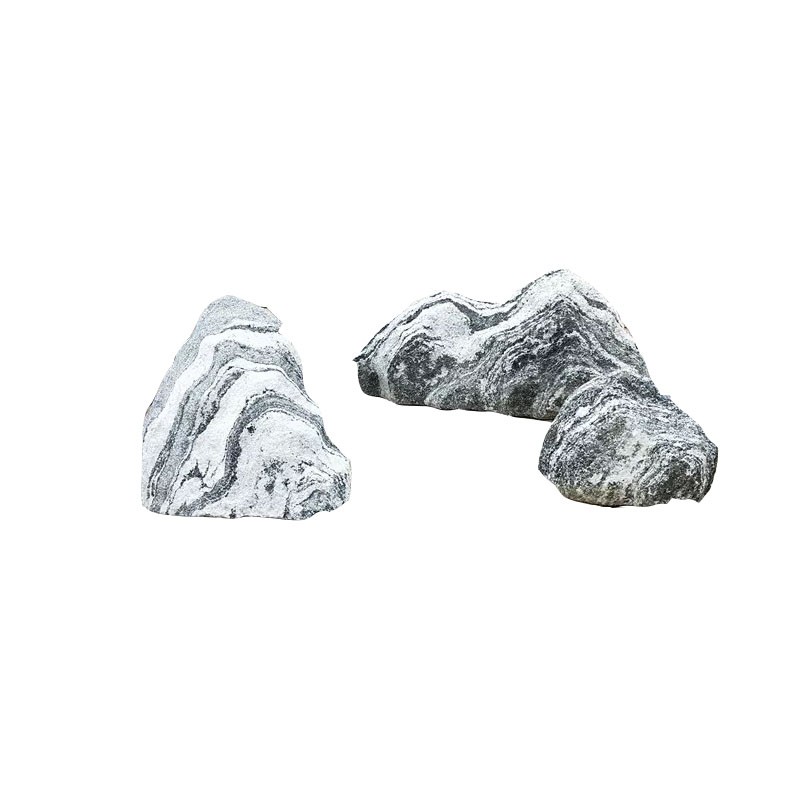 禅意枯山水雪浪石造景室内装修酒店装饰雪浪石切片庭院自然景观石