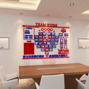 员工风采文化墙贴纸照片设计办公室装饰企业团队公司亚克力3d立体
