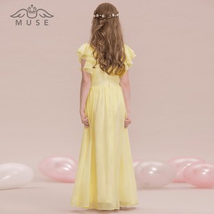 2023夏儿童钢琴演奏礼服大提琴演出礼服裙女童舞台主持人服中大童