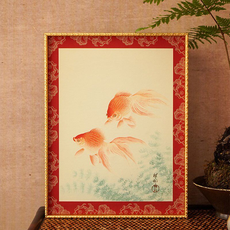 物几新中式锦鲤鱼客厅沙发玄关过道装饰画喜庆吉祥挂画小幅组合画