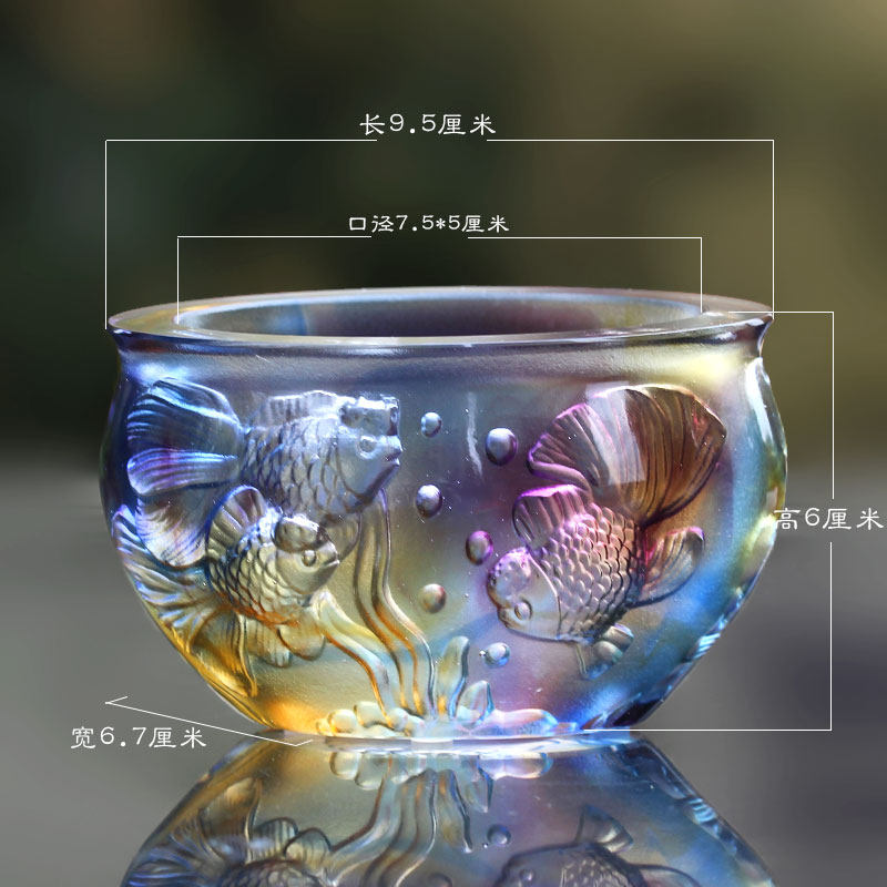 琉璃金玉满堂鱼摆件居家客厅玄关办公装饰乔迁开业商务送礼聚宝盆