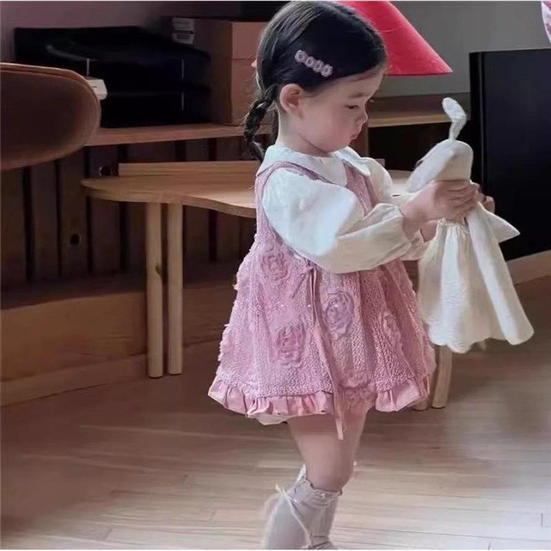 女宝宝长袖连衣裙秋装小女童法式公主裙婴儿百天周岁生日礼服裙子