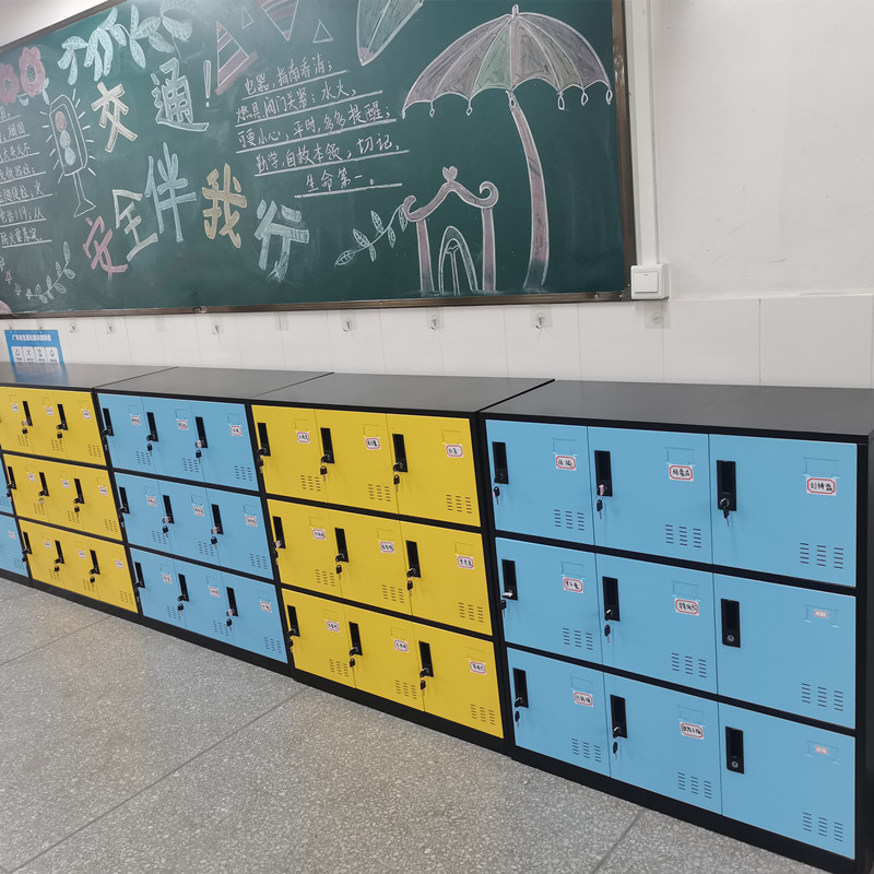学生书包柜员工铁皮更衣柜磁吸无锁收纳柜学校教室密码锁储物柜
