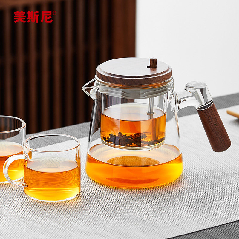 美斯尼玻璃茶壶泡茶家用飘逸杯茶水分离器泡茶杯内胆茶具2024新款