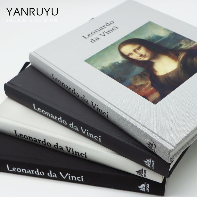 黑白灰精装组合达芬奇艺术书架装饰书真书摆件英文原版 da vinci