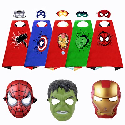 Newest Superhero Kids Capes and Masks Spiderman Costume Doub