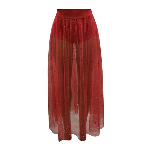 Skirts For Women rendy Summer Mesh High Waist Galaxy Solid C