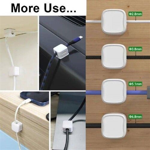 6 Pack Adhesive Wire Holder Keeper Organizer Cable Smooth