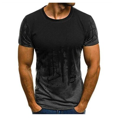 Mens 3d Camouflage Short-sleeved Plus Size Mens Casual Hal