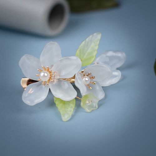 Glass Flowers Hairpin Antique Chinese Hair Clips Girls Fairy