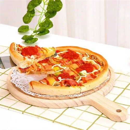 Practical Pizza Wooden Round Board With Handle Pizza Baking