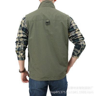 Mens Casual Multi-functional Vest Waterproof Quick-drying O