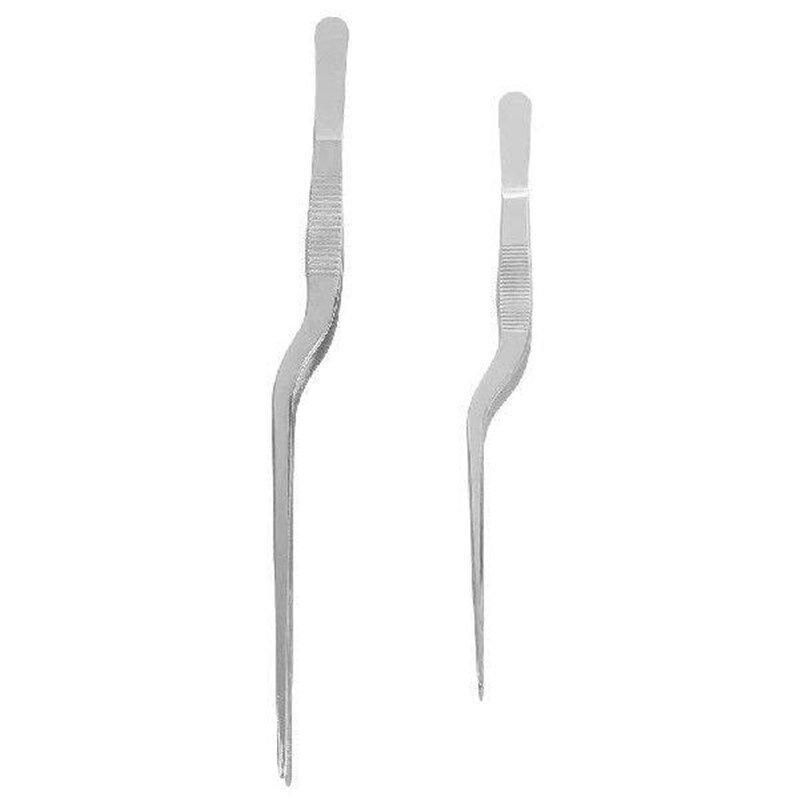 2 Pcs Stainless Steel Tweezers Multifunctional Fish Bone - 实物图
