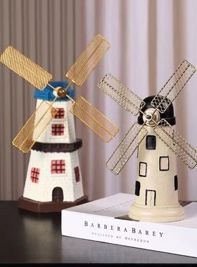 复古荷兰风车摆件酒柜装饰品创意客厅家居玄关小摆设桌面手工艺术