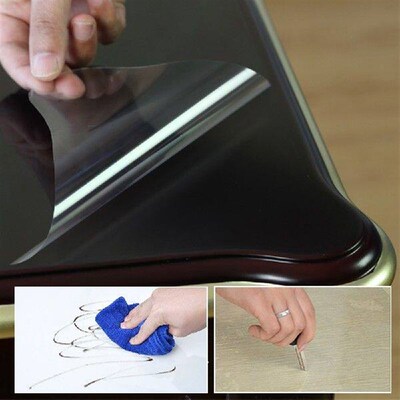 Selfadhesive Transparent Film Marble Wood Desktop