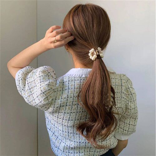 Sweet Mini Round Pearl Hair Clips for Women Girls Hair Claw