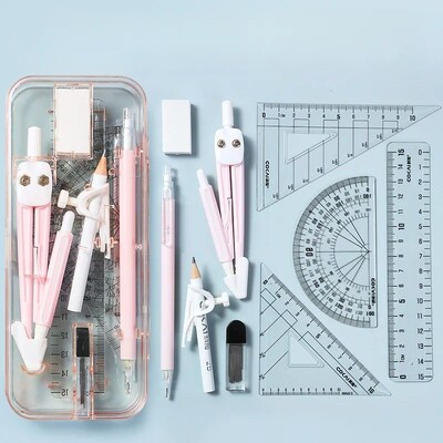 9pcs Combination Ruler Sets Triangle Protractor Student Ru1