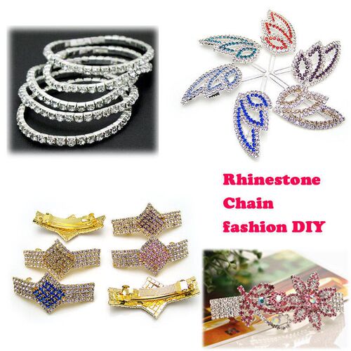 1Yard 10Yards/roll SS6-SS16 Glitter Crystal Rhinestone Chain