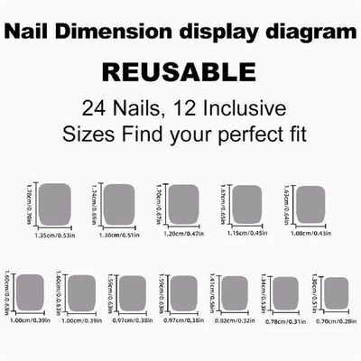 Pearlescent White Short Fake Nails Stylish Solid Color