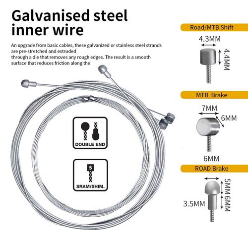 Jagwire Oil-filled Bike Brake/ Shift Cable Kit Galvanized St