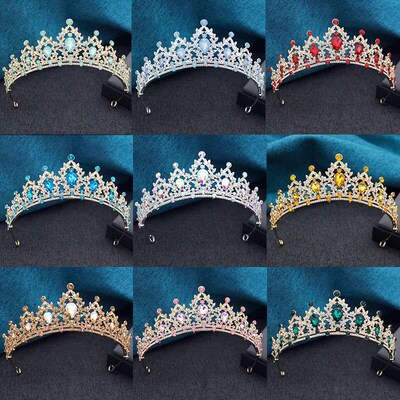15 Colors Princess Crown Bridal Tiaras and Crowns for Girls