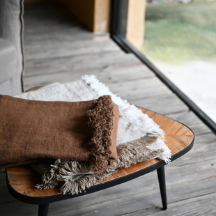 本原亚麻布艺 纯亚麻盖毯单人毯沙发毯重磅特厚g/m 色可选