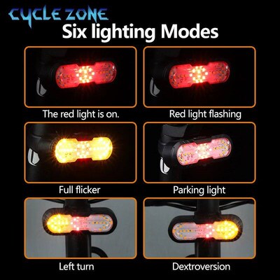 Rechargeable Bike Tail Light with Turn Signal Bicycle Lights