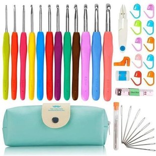 38pcs/setf Crochet Hooks Set Crochet LargeEye Blunt Yarn Wea