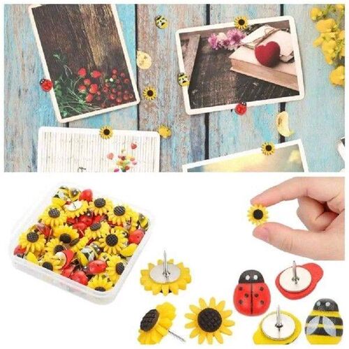 30PCS/Box New DIY Corkboard Push Pin Handmade Cartoon Bee