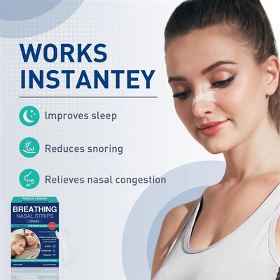 Anti-Snoring Nasal Strips, Physically Expand Nasal Passages,