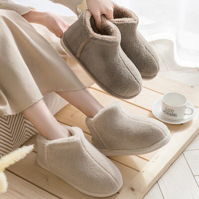2023 Warm Plush Winter Shoes Women Men Indoor Slippers Anti-