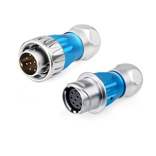 凌科金属DH2旋转卡扣式3-2芯防水公母对接航空插头连接器接插件