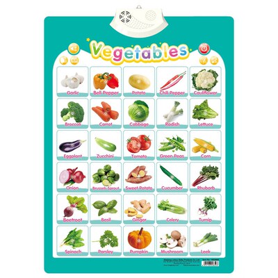 English Talking Poster Alphabet Numbers Fruits Animals
